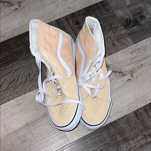 Peach High-Top Canvas and suede vans